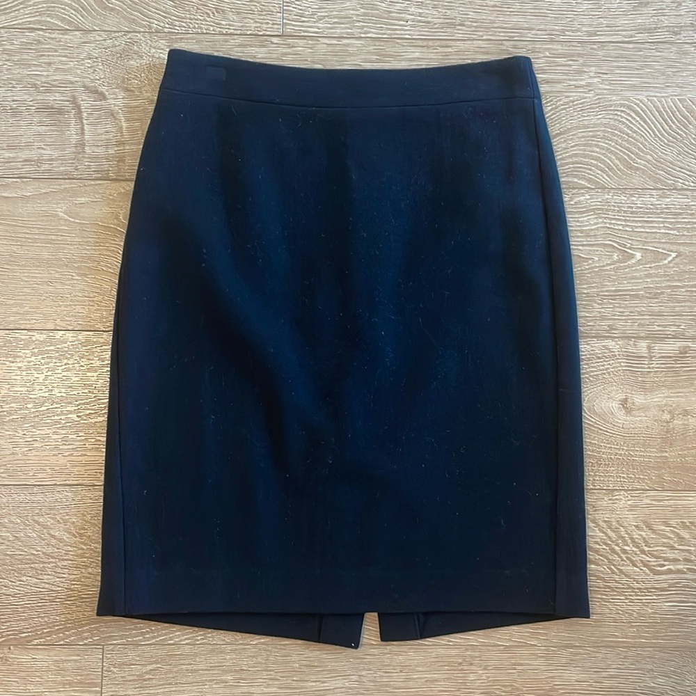 J. Crew Wool Blend Black Pencil Skirt, size 0